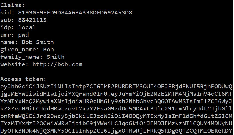 Claims in identity token and access token